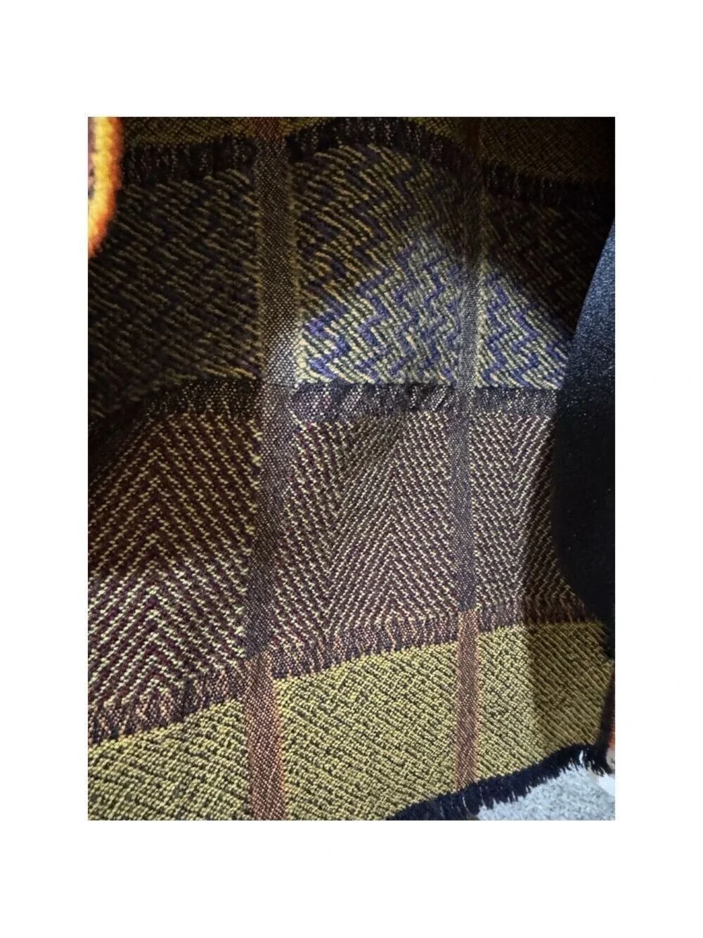 Etro Milano Womens Lama Wool Chevron Print Scarf /Shawl Multicolor MRSP $1090